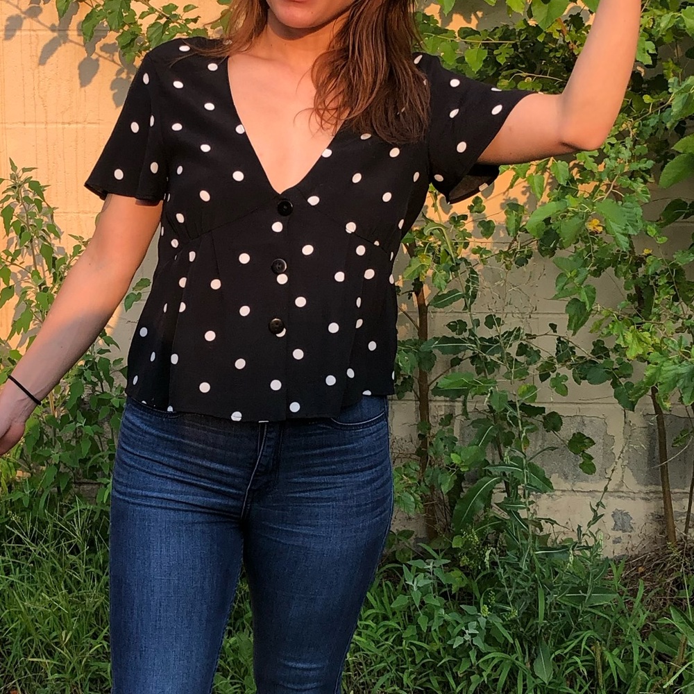*SOLD* Zara Polka Dot Blouse - Picture 8 of 8